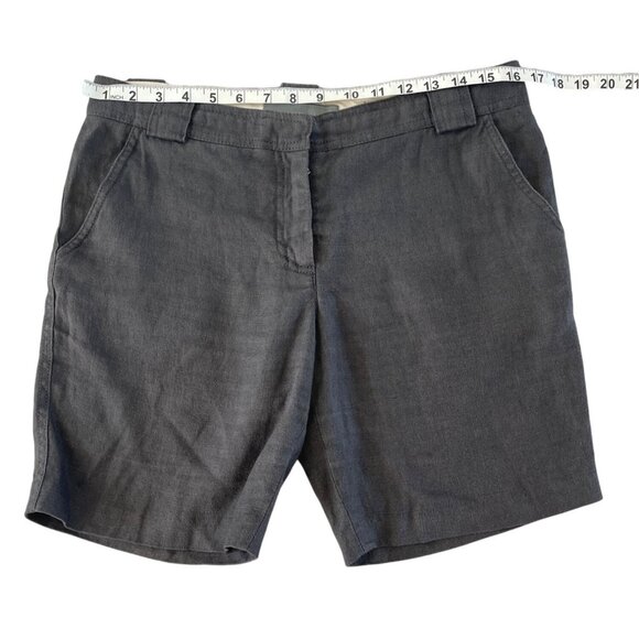 Proenza Schouler 100% Linen Dark Gray Shorts 7.5 in Inseam Made in Italy Size 8 - Picture 2 of 7